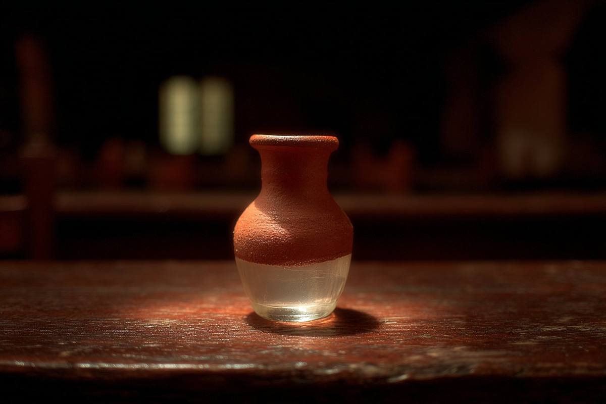 A clay copita with mezcal